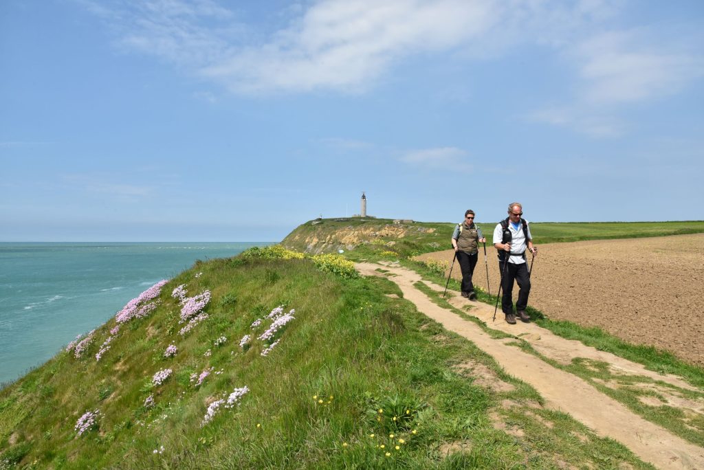 hiking along cap gris nez in northern france