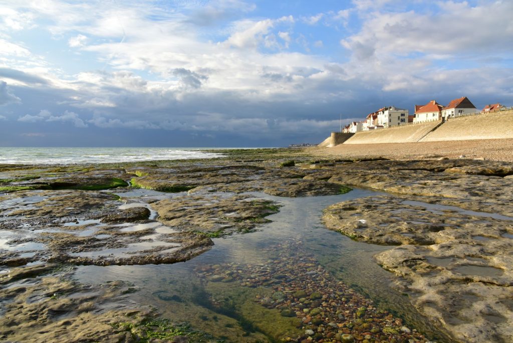 the sea front at Ambleteuse in Northern France