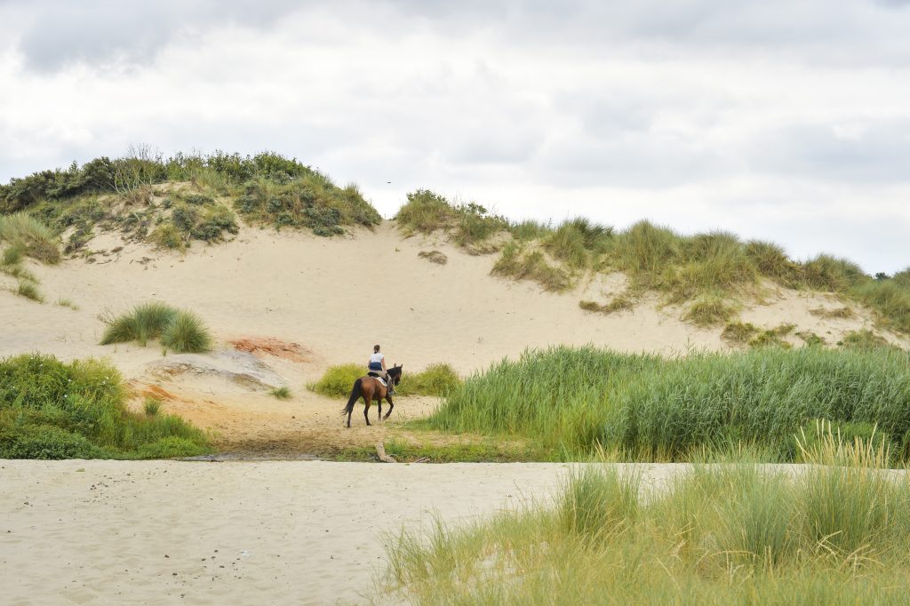 Horse riding on the beach at Hardelot in Northern France